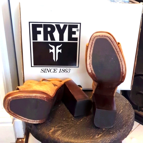 FRYE Mules SUEDE Peep toe SLINGBACK Sz 9.5 - Picture 3 of 8